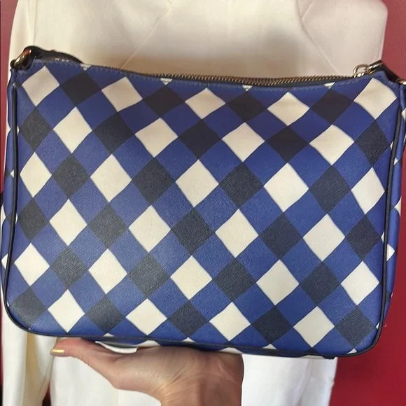 Kate Spade Gingham Blue and White Crossbody Bag - Picture 5 of 16